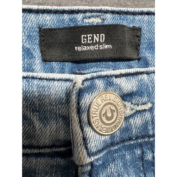 True Religion Geno Relaxed Slim Mens Distress Jean Light Breaker Rips Size 30 - Picture 7 of 13